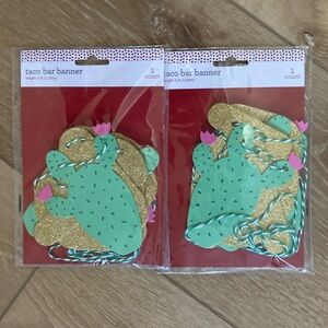 Taco bar party banner set of 2